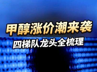 甲醇涨价潮来袭!四梯队龙头全梳理
#股票#股民#甲醇#化工#宝丰能源