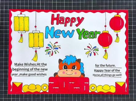 新年手抄报英语版 #新年手抄报 #新年快乐