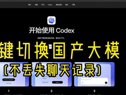 Codex一键切换国产大模型,不丢失聊天记录。