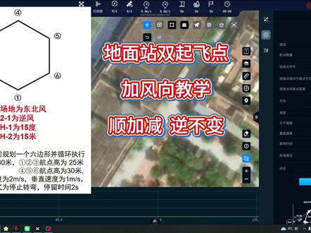 双起飞点+风向真题!无人机地面站教学 地面站真题教学,地面站双起飞点教学,地面站起飞点教学,地面站风向教学#caac#地面站#地面站教学#地面站考试作图技巧@DOU+小助手