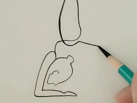 教你一笔画一个跳舞女孩@抖音小助手