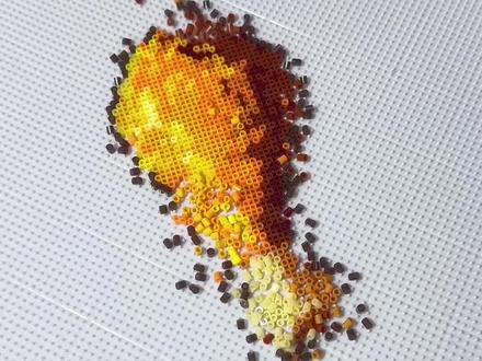 一招教会你拼好的图案豆子散了怎么办!#拼豆 #拼豆教程