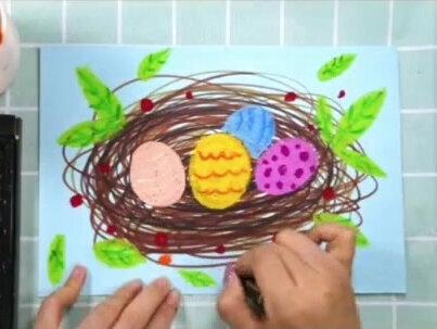 #少儿美术 #幼儿园 小班美术课温暖的鸟巢#幼教 @孟津美校艺术幼儿园