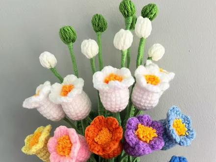 #手工钩织 #零基础教学 铃兰花钩织教程1 花头/花苞