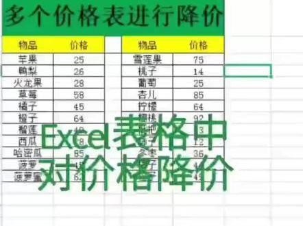 统一对数据降价#excel#word #玩转office