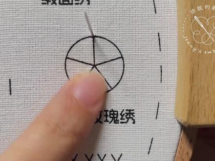 蛛网玫瑰绣|初学者必学,真的太实用了 #刺绣 #刺绣工艺 #刺绣diy #刺绣教程 #刺绣针法教程