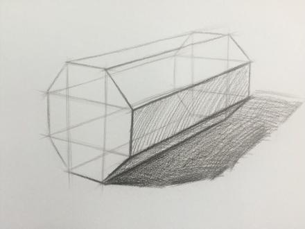 素描基础入门教学《倾倒的八棱柱结构》#美术生 #素描 #少儿美术 #素描几何体