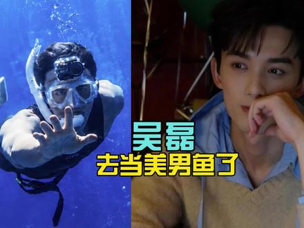 游客三亚水族馆偶遇美男鱼,凑近一看是吴磊 #吴磊 #美男鱼