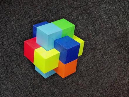 折纸教程,鲁班锁又叫孔明锁,中国古人的智慧结晶,要做就做不一样的 #鲁班锁 #孔明锁 #八卦锁 #三维几何折纸