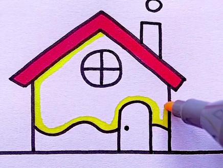 这样画小房子秒会#简笔画#育儿#变声