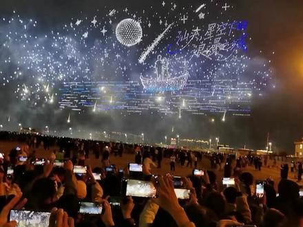 2026汕头大型烟花秀30分钟完整视频 #汕头新春烟花秀 #人山人海太热闹了#汕头 #无人机航拍