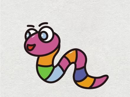 蚯蚓简笔画 昆虫简笔画儿童绘画 画画过程#简笔画 #绘画过程 #育儿简笔画