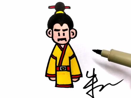 桃园三结义,刘备大哥来啦#简笔画 @抖音小助手 #三国 #儿童画 #简笔画教程