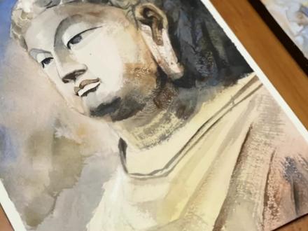 快速了解如何用水彩表现历史的痕迹?【龙门石窟】