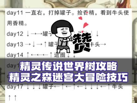 精灵传说世界树攻略,精灵之森迷宫大冒险20天通关图,保存避免找不到#dnf #地下城与勇士