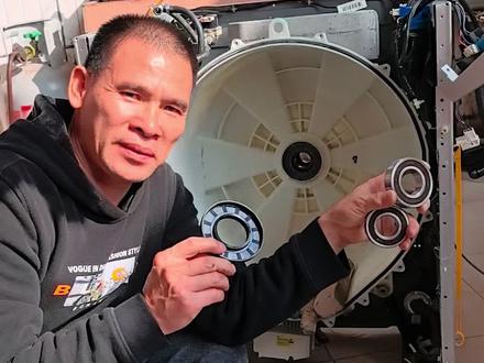 滚筒洗衣机换轴承方法