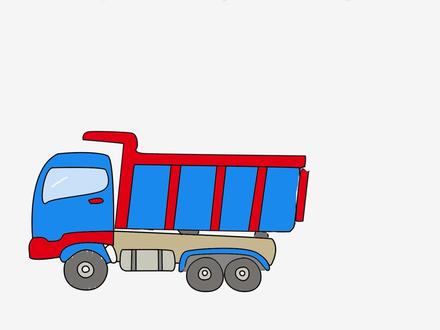 工程车系列之翻斗车简笔画 #交通工具 #工程车简笔 #儿童简笔画教程视频 #翻斗车自卸车