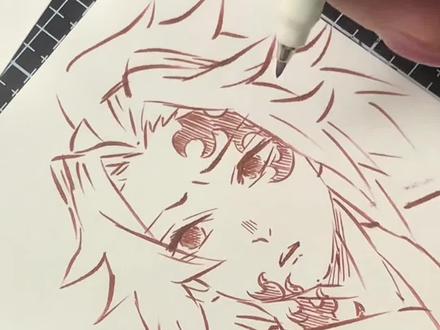 摸一个继国家的190小猫咪 #继国严胜 #鬼灭之刃 #手绘 #二次元 #绘画教程