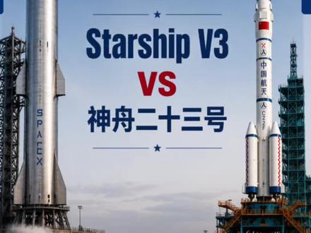 星舰V3对比神舟二十三号!中美航天两种截然不同发展路线。 2026年5月两大航天看点齐聚,星舰V3与神舟二十三号相继发射,二者定位与目标截然不同。星舰属于迭代测试飞行器,体型庞大、运力惊人,主打可重复使用,以低成本登月火星为长远目标,研发风格大胆试错。神舟飞船是成熟在轨通勤装备,依托可靠火箭执行空间站人员轮换与科研任务,安全性优先级最高。二者分别代表激进突破与稳步运营两种航天思路,也展现出中美航天差异化的发展理念。#星舰V3
#神舟二十三号#中美航天对比#我在抖音聊科技 #SpaceX