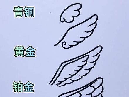 如果画翅膀有段位,你是属于什么级别的?#简笔画教程 #一起学画画