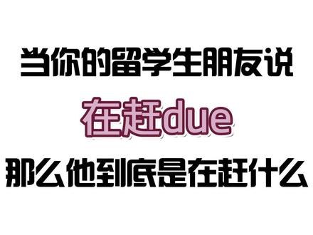 留学生常说的“赶due”是什么意思?#赶due #赶due人 #留学生