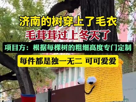 项目方称,给树穿上个性毛衣,是希望更多年轻人关注济南老城区,吸引年轻人来拍照打卡。