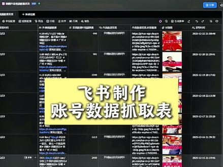用飞书进行账号数据采集,0基础也能手搓!!!#飞书 #飞书多维表格 #ai #短视频#编导