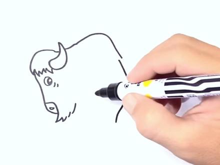 今天我们来画一头野牛! #简笔画 #儿童简笔画 #简笔画教程 #创意简笔画 #简单画 #绘画教程 #教你画