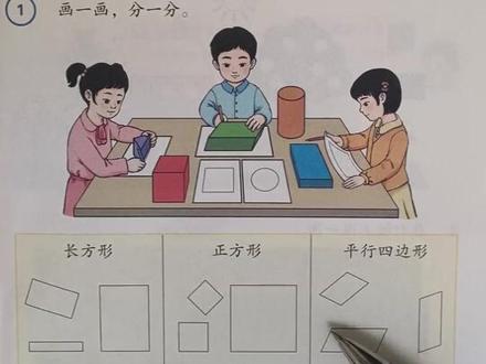 小学数学,教师这样教孩子 一年级下册数学第一单元认识平面图形(一)课堂教学#热门 #随教材学数学#小学数学 #数学思维