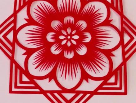 画相交的直线剪漂亮的窗花 #非遗剪纸 #剪纸艺术#剪纸窗花