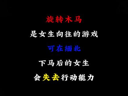 旋转木马是女生向往的游戏,在缅北下马后的女生,会失去行动能力#网文#小说#缅北