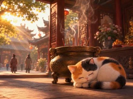 小猫上供台神明也不怪,原来招财猫的原型本就是寺庙守庙猫 #养猫人都懂的 #创作者中心 #创作灵感 #寺院猫 #猫咪科普