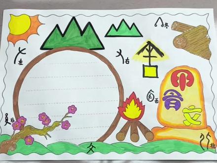 汉字真有趣,神奇的汉字之#甲骨文手抄报!#手抄报作业#有趣的汉字