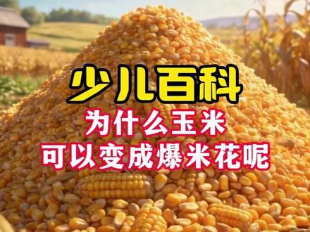 少儿科普百科,为什么玉米可以变成爆米花呢?为什么有些玉米又不可以呢?#十万个为什么 #少儿科普 #科学启蒙 #科学知识 #自然科普