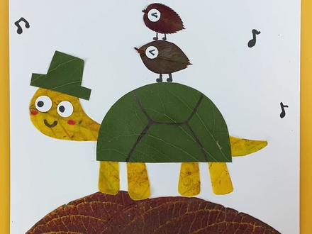 用树叶做小乌龟创意画#树叶贴画#创意手工#幼儿园手工 #亲子手工 #创意美术#绘画手工@抖音青少年 #萌知计划 #废物利用