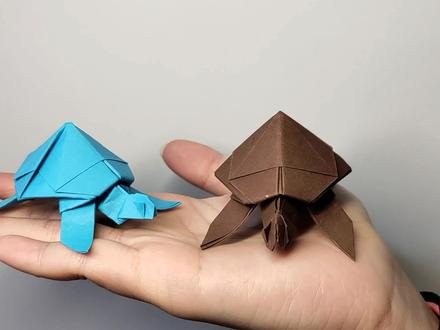 折纸小乌龟!有小伙伴家里有养乌龟的吗,快动起手来做一个吧!!#折纸 #折纸教程 #手工制作