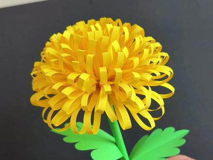 菊花 和孩子一起做漂亮的菊花,快点试一下吧#手工制作小菊花 #菊花手工 #亲子手工#清明节手工