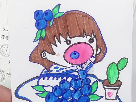 创意满分!吃东西的小女孩 动手制作吃蓝莓小机关,简单可爱——趣味课堂#手工diy #创意手工 #小女孩