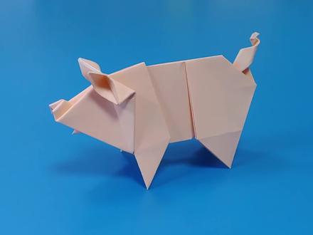 入门折纸课:怎么进行立体小粉猪折纸制作