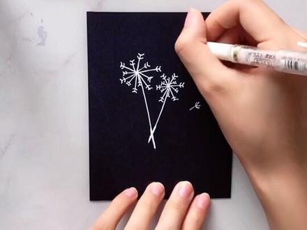 牙膏也能来画画,简单易学蒲公英!你还在等什么?@抖音小助手