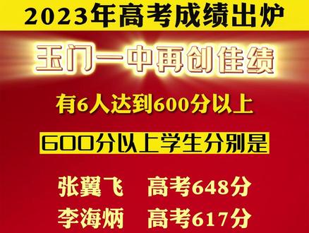 2023年高考成绩快报