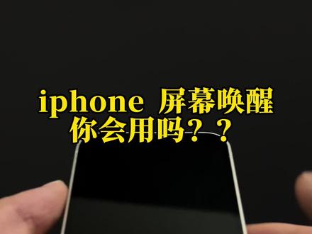 iphone 屏幕唤醒
你会用吗??