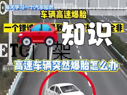 高速行驶车辆突然爆胎怎么办?搞不好就会吃大亏 #每天一个用车知识 #爆胎 #注意安全