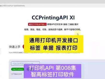 通用的打印机开发接口API,标签打印,单据打印,报表打印。#js打印api #vue打印 #Java打印#Python打印 #智高标签打印软件