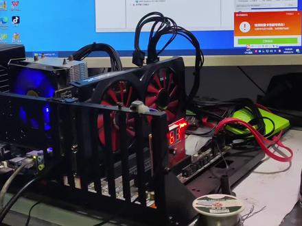 RX580进系统加载桌面纯色屏#显卡维修 #显卡 #芯片级维修 #电脑装机