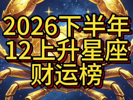 2026下半年12上升星座财运榜