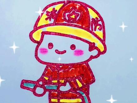 可爱的消防员叔叔!#画画教程 #儿童简笔画 #简笔画 #手绘 #学画 #画画的baby #亲子教育