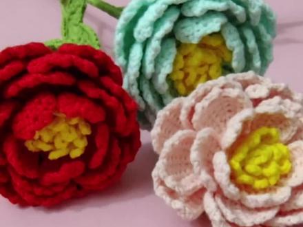 牡丹花叶子教程#爱生活爱编织 #钩织教程