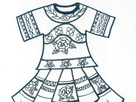 #育儿 #简笔画 #画画 苗族服饰简笔画