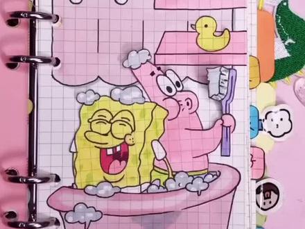 来了来了,我带着海绵宝宝和派大星来了#手帐 #少女心 #简笔画